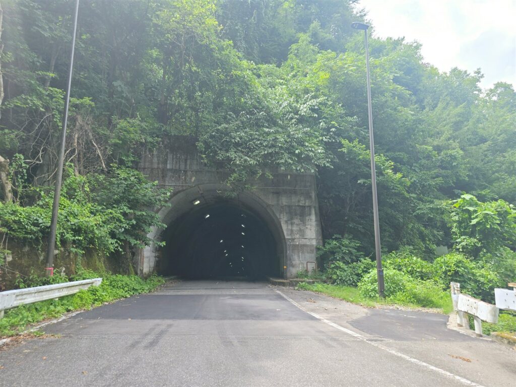 交差点より約3.8km付近、沼沢トンネル入口