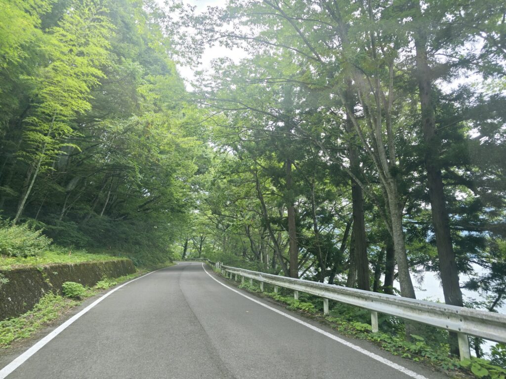 252号線から約7.2km付近、沼沢湖(右側)