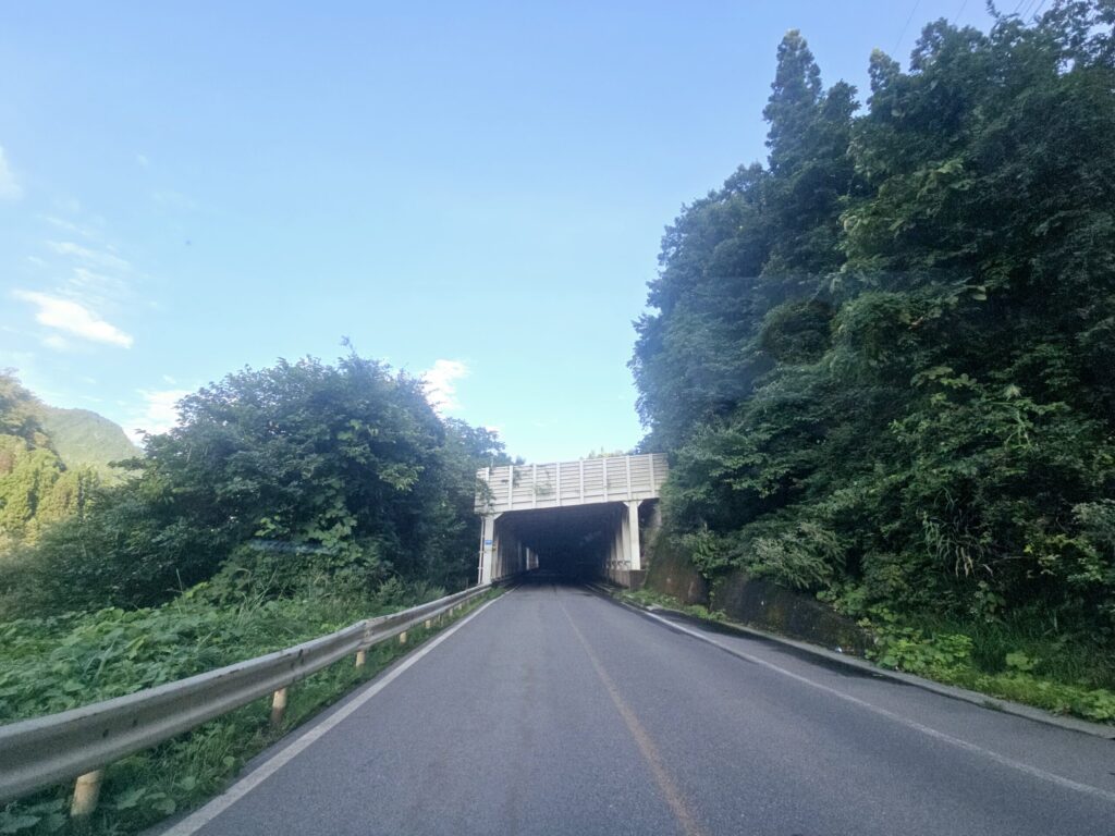 川口・丁字路から約5.2km付近、1ヵ所目のスノーシェット