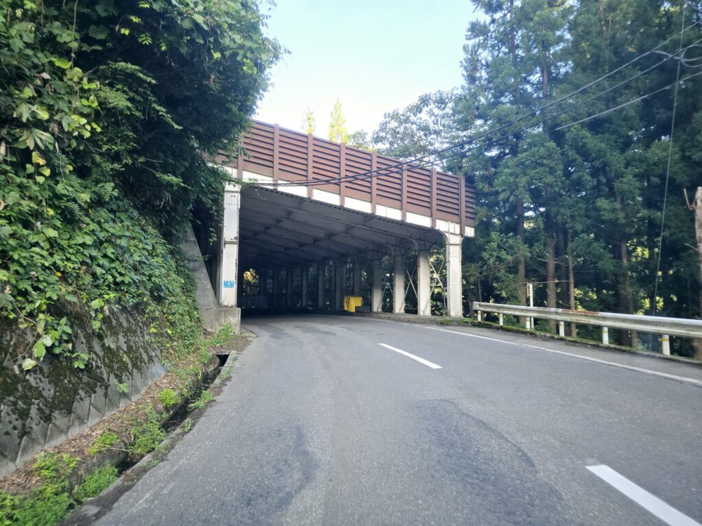 川口・丁字路から7.7km付近、1ヵ所目のスノーシェット